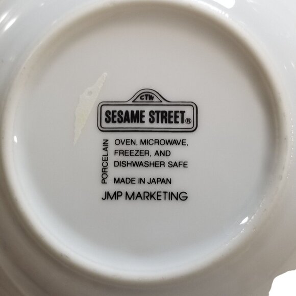 Sesame Street Childs Plate Bowl Porcelain Cookie Monster 2 pc set Vintage - Picture 8 of 9